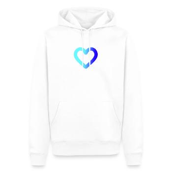 blaues Herz - Männer Premium Bio Hoodie - Weiß - Vorne - Nico (187cm)