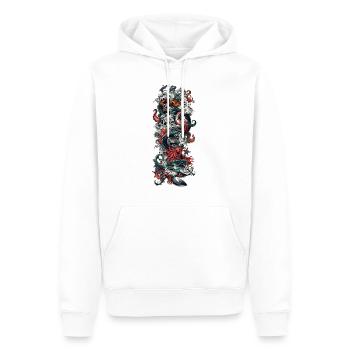 Sailor Tattoo Sleve - Männer Premium Bio Hoodie - Weiß - Vorne - Nico (187cm)