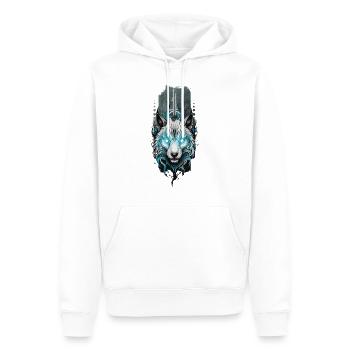 Félin spirituel : créature éthérée de Gr mystique - Sweat à capuche Premium bio Homme - blanc - Devant - Nico (187cm)