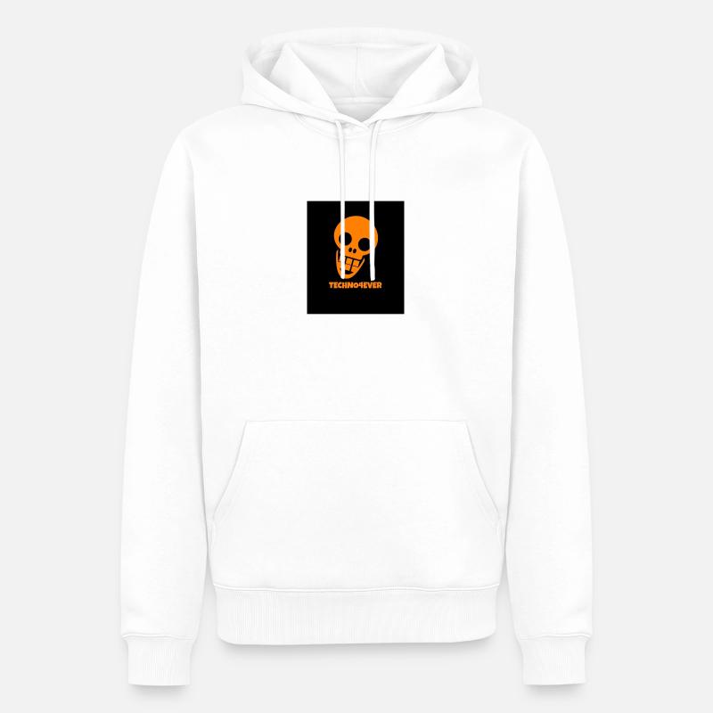 Techno4ever Orange - Männer Premium Bio Hoodie - Weiß