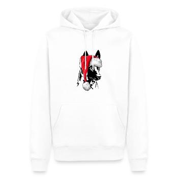 Père Noël Malinois Saint-Nicolas chiens Wilsigns - Sweat à capuche Premium bio Homme - blanc - Devant - Nico (187cm)
