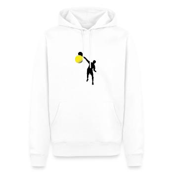 Padel-Mann - Männer Premium Bio Hoodie - Weiß - Vorne - Nico (187cm)