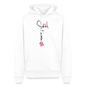 Je t'aime oiseau Saint Valentin - Sweat à capuche Premium bio Homme - blanc - Devant - Nico (187cm)