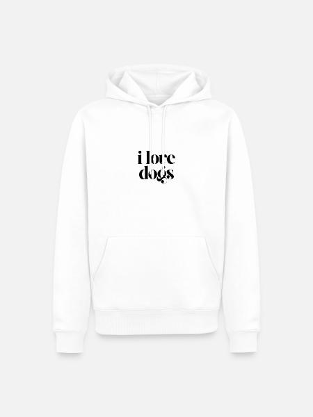 Ich liebe Hunde - Männer Premium Bio Hoodie - Weiß