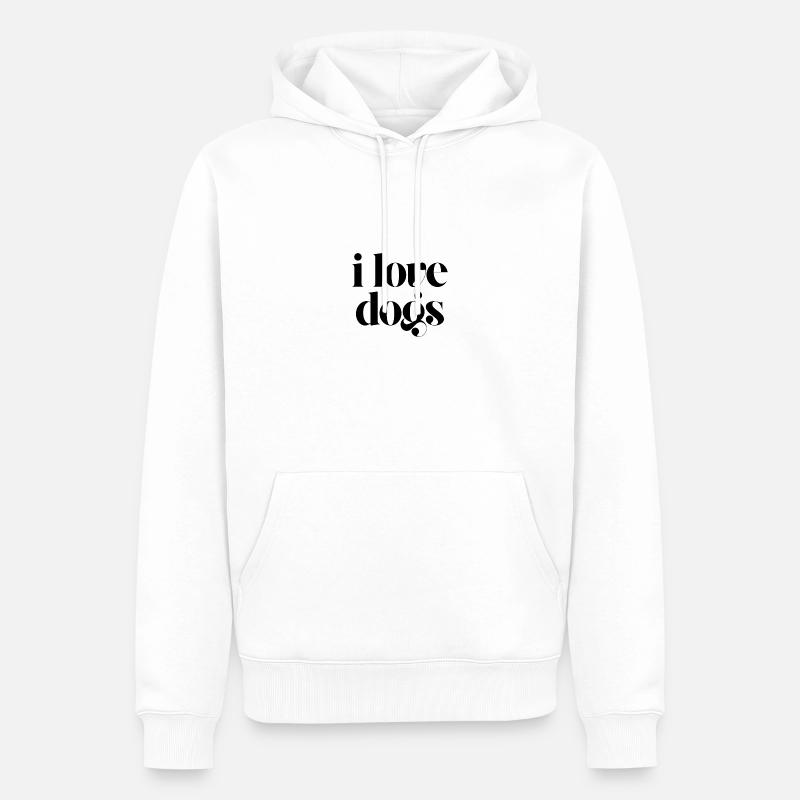 J’adore les chiens - Sweat à capuche Premium bio Homme - blanc