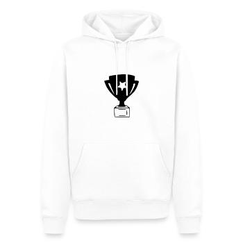 Coupe Dessin Gagner Croquis Noir - Sweat à capuche Premium bio Homme - blanc - Devant - Nico (187cm)