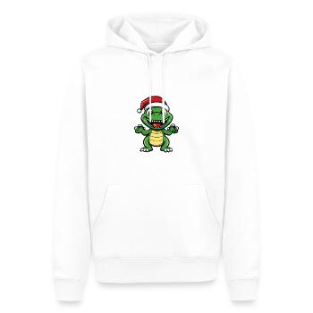 Dinosaure T-Rex Noël Noël - Sweat à capuche Premium bio Homme - blanc - Devant - Nico (187cm)
