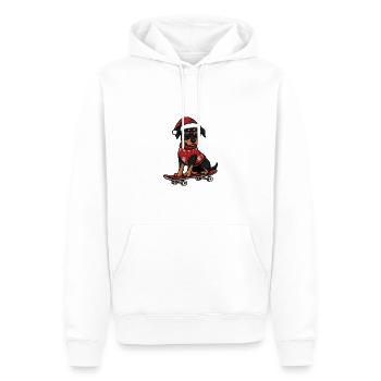 Dobermann Hund Weihnachten Lustig - Männer Premium Bio Hoodie - Weiß - Vorne - Nico (187cm)