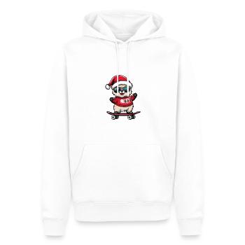 Alpaga Lama Noël Drôle - Sweat à capuche Premium bio Homme - blanc - Devant - Nico (187cm)