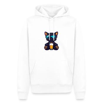 Bière de ski Panther - Sweat à capuche Premium bio Homme - blanc - Devant - Nico (187cm)