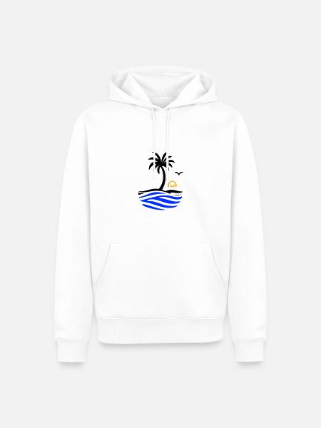 Ocean Palm Tree Summer - Men’s Premium Organic Hoodie - white