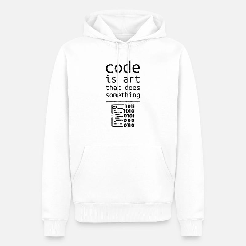 Code Coder Entwickler Programmierer Geschenk - Männer Premium Bio Hoodie - Weiß