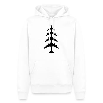 Weihnachtsbaum aus Flugzeugen - Männer Premium Bio Hoodie - Weiß - Vorne - Nico (187cm)