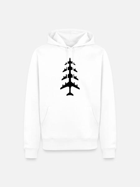 Weihnachtsbaum aus Flugzeugen - Männer Premium Bio Hoodie - Weiß