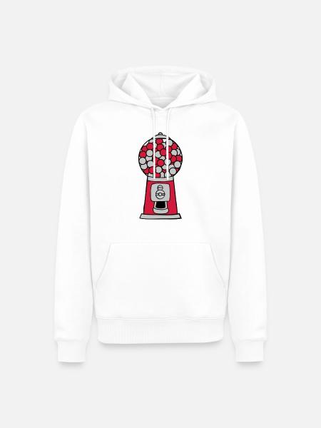 Kaugummi Spender Automat - Männer Premium Bio Hoodie - Weiß