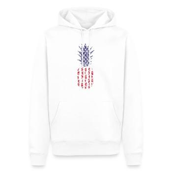 Patriotic Pineapple USA Fruit 4 juillet - Sweat à capuche Premium bio Homme - blanc - Devant - Nico (187cm)