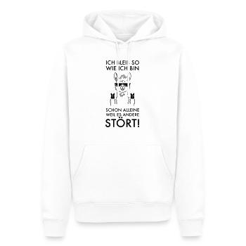 Ich Bleib Wie Ich Bin - Lama Alpaka Spruch - Männer Premium Bio Hoodie - Weiß - Vorne - Nico (187cm)