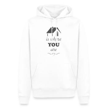Zuhause ist, wo du bist - Männer Premium Bio Hoodie - Weiß - Vorne - Nico (187cm)