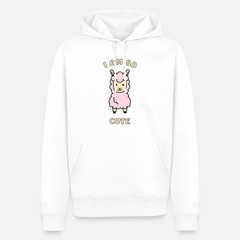süßes Lama - Männer Premium Bio Hoodie - Weiß