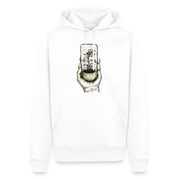 Planter plus de plantes - Sweat à capuche Premium bio Homme - blanc - Devant - Nico (187cm)