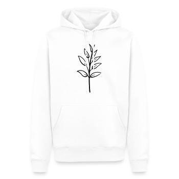Abstract Botanical Flower, Element - Men’s Premium Organic Hoodie - white - Front - Nico (187cm)