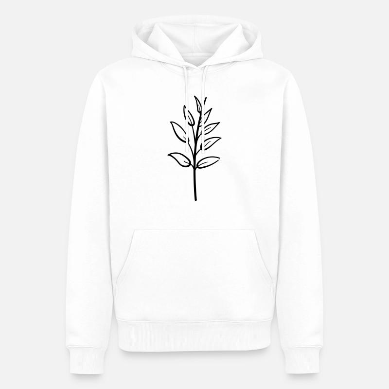 Abstrakte Botanisch Blume, Element - Männer Premium Bio Hoodie - Weiß