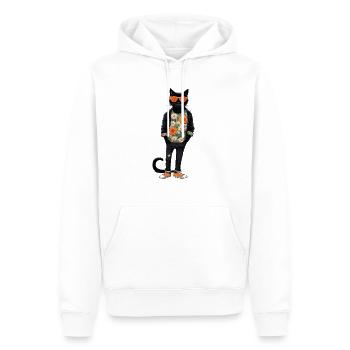 Coole Katze - Männer Premium Bio Hoodie - Weiß - Vorne - Nico (187cm)