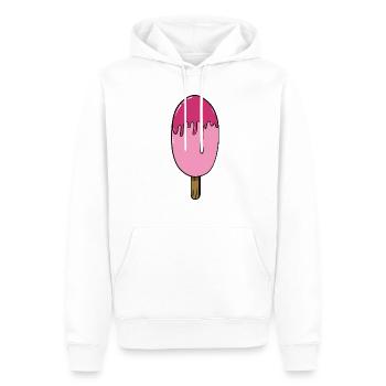 Crème glacée | Crème glacée rose | Sucettes glacées | Glace - Sweat à capuche Premium bio Homme - blanc - Devant - Nico (187cm)