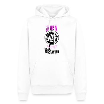 Sorry Ich habe Dich rein optisch nicht verstanden - Männer Premium Bio Hoodie - Weiß - Vorne - Nico (187cm)