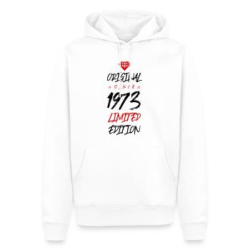 1973 limited edition - Männer Premium Bio Hoodie - Weiß - Vorne - Nico (187cm)