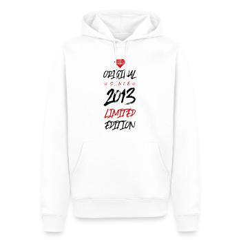 2013 limited edition - Männer Premium Bio Hoodie - Weiß - Vorne - Nico (187cm)