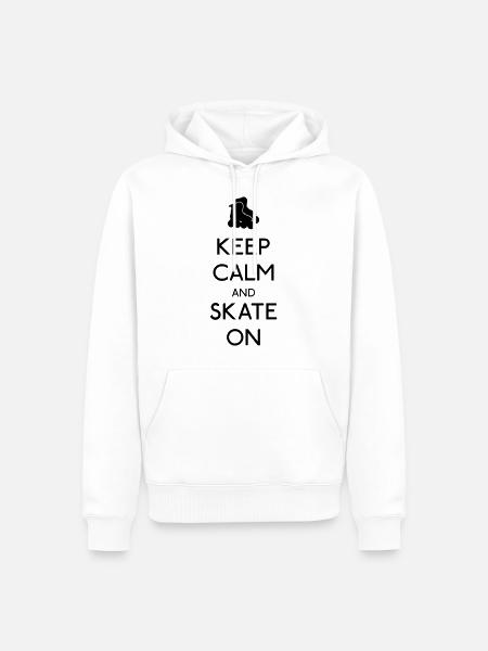 Keep Calm skate on - Sweat à capuche Premium bio Homme - blanc