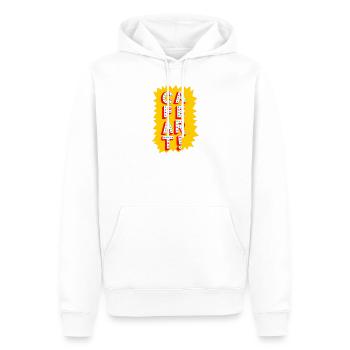CafeArt BOOM! - Men’s Premium Organic Hoodie - white - Front - Nico (187cm)