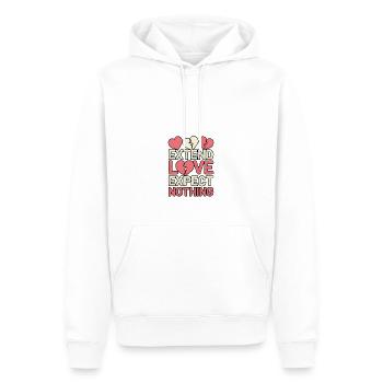 Compassion Humanité Motivation Empathie Gentillesse - Sweat à capuche Premium bio Homme - blanc - Devant - Nico (187cm)