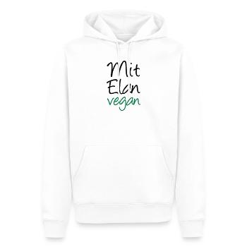 Mit Elan vegan Veganer, Geschenk, Spruch, Fun - Männer Premium Bio Hoodie - Weiß - Vorne - Nico (187cm)