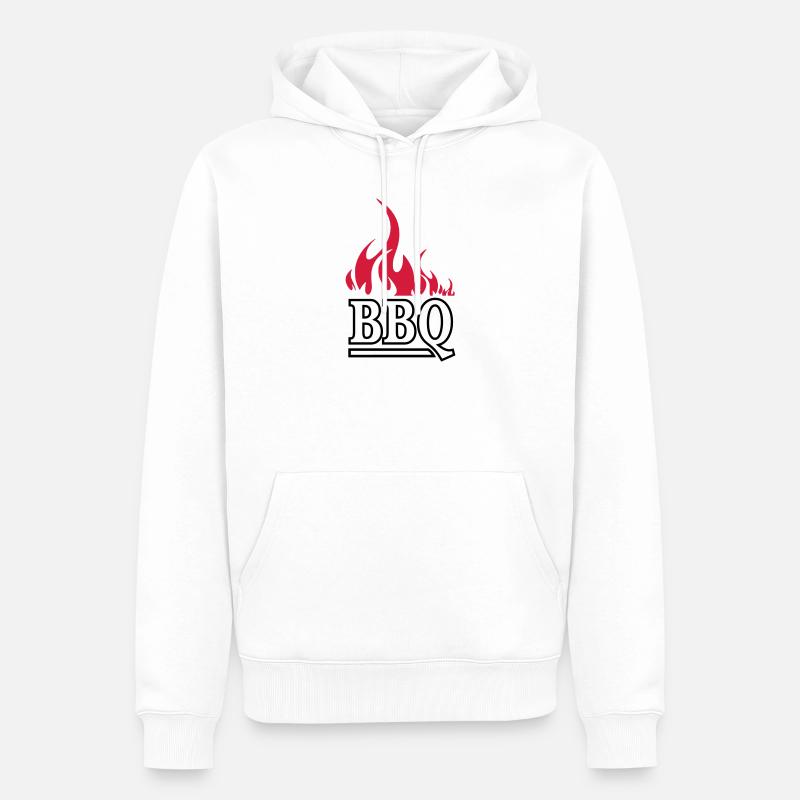 Flammenrot Barbeque BBQ - Männer Premium Bio Hoodie - Weiß