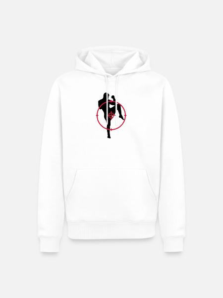 Kickboxing / Kick-Boxeur / Kick Boxing / - Sweat à capuche Premium bio Homme - blanc