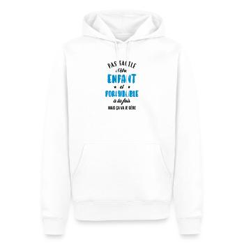 Teenager / Jugendliche / Jugendlicher / Kind - Männer Premium Bio Hoodie - Weiß - Vorne - Nico (187cm)