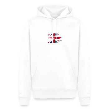Union Jack roussi - Sweat à capuche Premium bio Homme - blanc - Devant - Nico (187cm)