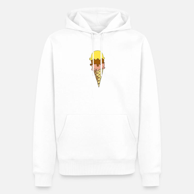 Gelbe Eiscreme Dreier-Sortiment - Männer Premium Bio Hoodie - Weiß