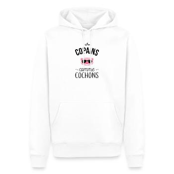 Copains comme cochons - Sweat à capuche Premium bio Homme - blanc - Devant - Nico (187cm)