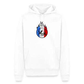 casque sp flamme 3b - Sweat à capuche Premium bio Homme - blanc - Devant - Nico (187cm)