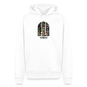 Wien - Männer Premium Bio Hoodie - Weiß - Vorne - Nico (187cm)