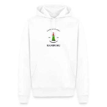 Hamburg Leuchtturm Bunthaus, Handzeichnung - Männer Premium Bio Hoodie - Weiß - Vorne - Nico (187cm)