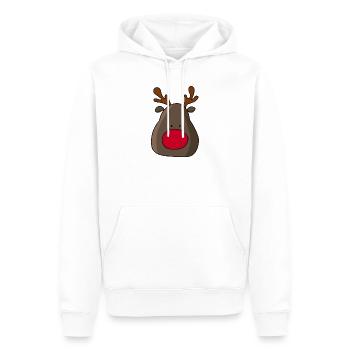 Cerf au nez rouge Design de Noël - Sweat à capuche Premium bio Homme - blanc - Devant - Nico (187cm)