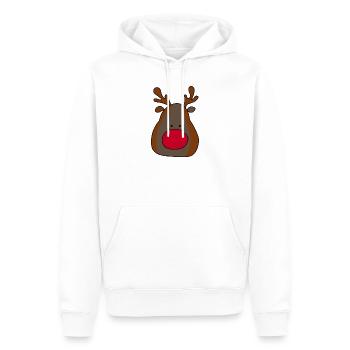 Fröhlicher Rentier-Print für Weihnachten - Männer Premium Bio Hoodie - Weiß - Vorne - Nico (187cm)