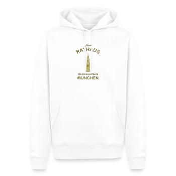 München, Turm Neues Rathaus, Zeichnung, Gold - Männer Premium Bio Hoodie - Weiß - Vorne - Nico (187cm)