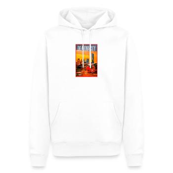 Oklahoma City Skyline Sonnenuntergang - Männer Premium Bio Hoodie - Weiß - Vorne - Nico (187cm)