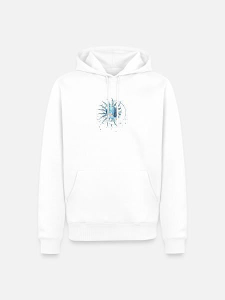 Wunderbares Fantasy-Rentier in einer Winterlandschaft - Männer Premium Bio Hoodie - Weiß