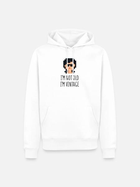 Ich bin nicht alt Ich bin Vintage - Männer Premium Bio Hoodie - Weiß